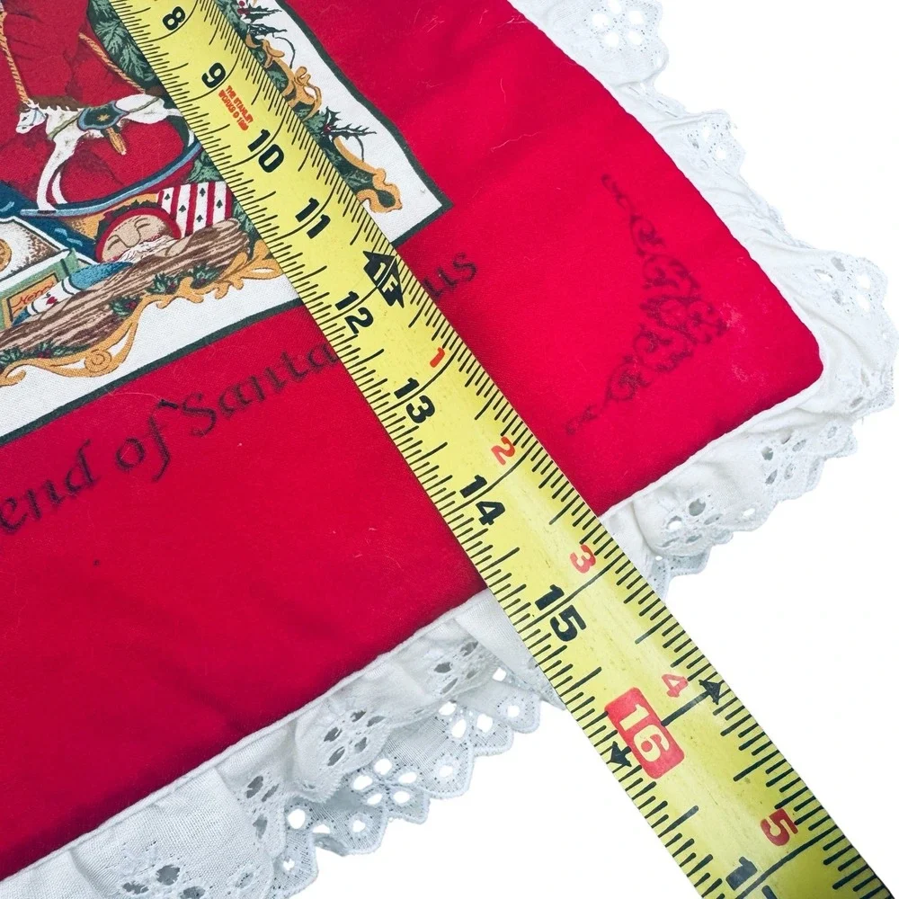 Vintage The Legend of Santa Claus Fabric Soft Book Eyelet Lace Trim Christmas